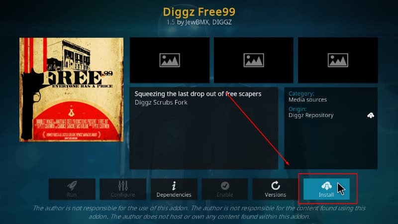 install diggz free99 kodi addon