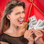 woman winning money casino online