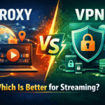 Comparison of proxy and VPN for secure streaming and streaming speed.
