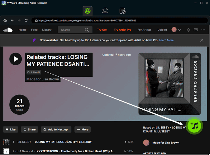 Download SoundCloud music to MP3 with ViWizard for offline listening.